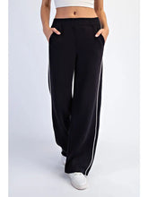 Black & Cream Two Stripe Piping Pants