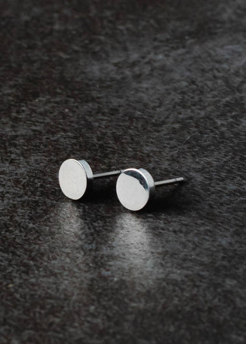 Silver Circle Stud Earrings