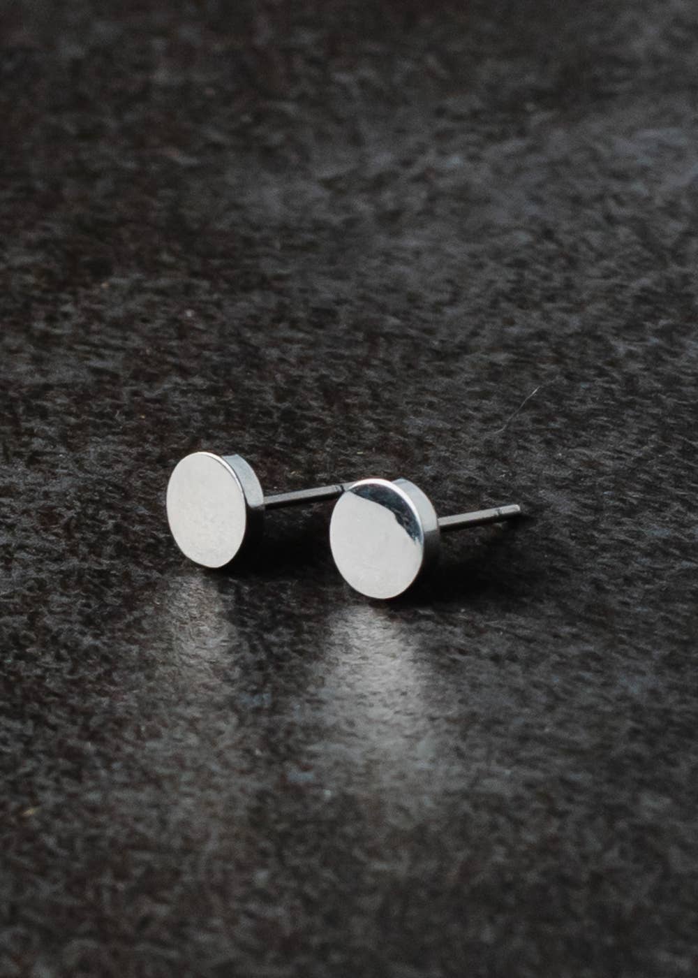 Silver Circle Stud Earrings