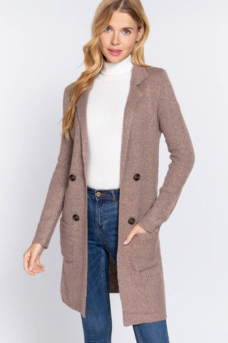 Mauve Long Sleeve Sweater Jacket