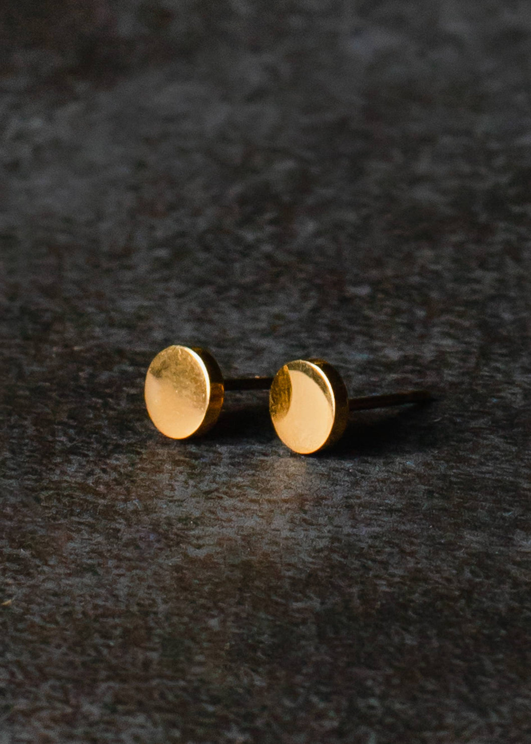 Gold Circle Stud Earrings