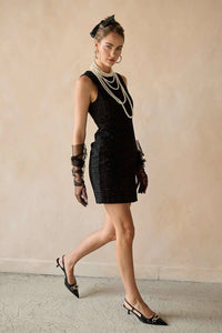 Black Tweed Mini Dress