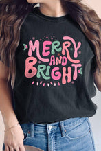 Merry and Bright Graphic Garment Dyed Tee: BERRY / S