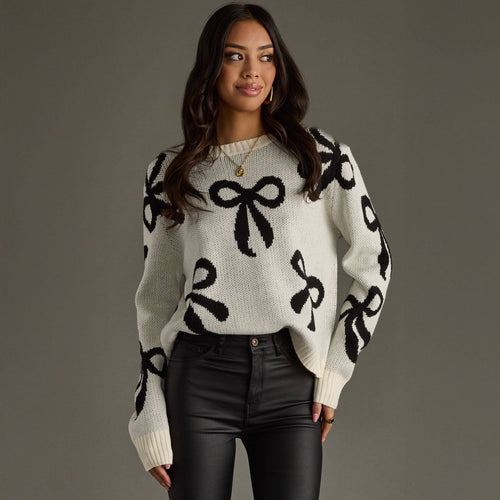 Cream Bow Sweater