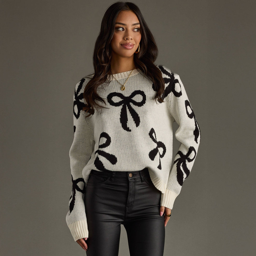 Cream Bow Sweater