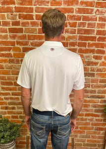 White Ombre Stripe Polo
