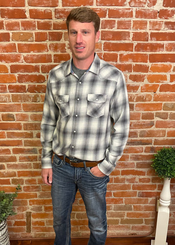 Charcoal & White Western Shirt