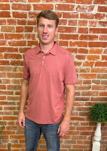 Heather Brick Performance Polo