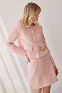 Pink Tweed Mini Skirt