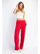 Red Pintuck Scuba Pants