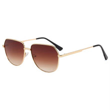 April Aviator Sunglasses: Gold/Brown Lens