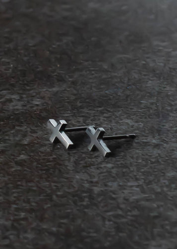 Silver Cross Stud Earrings