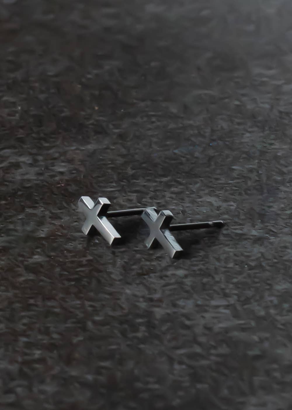 Silver Cross Stud Earrings