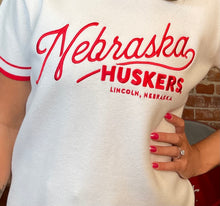 White Nebraska Short Sleeve Sweater