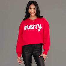 Red & White Merry Sweatshirt