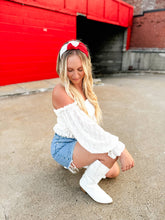 Two-Toned White/Red Structured Headband