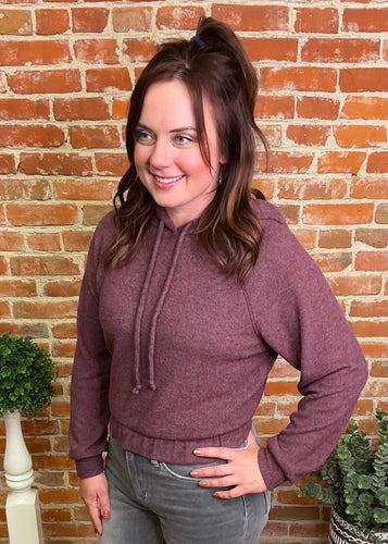 Cozy Plum Cropped Hoodie