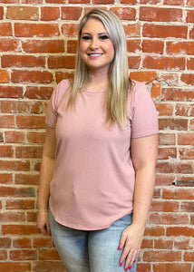 Rib Knit Tee (Multiple Colors)