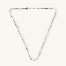 Silver Gabby White Bead and Pearl Necklace