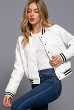 Quilted Faux Leather Bomber Jacket (Multiple Colors)