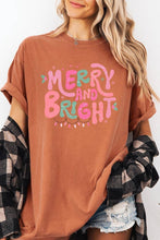 Merry and Bright Graphic Garment Dyed Tee: BERRY / M