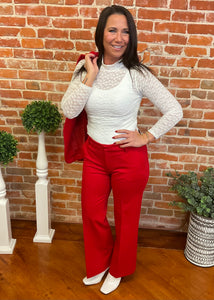 Cream Lace Long Sleeve Top