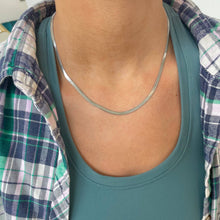 Silver Herringbone Necklace Stainless Steel