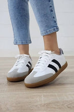 Striped Lace-up Canvas Sneakers
