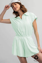 BUTTER SHORT SLEEVE QUARTER ZIP ROMPER: Black / S-M-L(2-2-2)