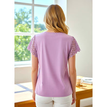 Pink Lace Inset Sleeve Top