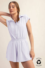 BUTTER SHORT SLEEVE QUARTER ZIP ROMPER: Black / S-M-L(2-2-2)