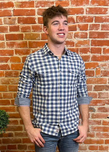 Navy and White Harbuck Long Sleeve