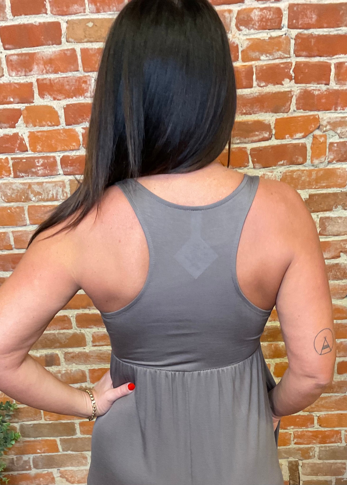 grey racerback maxi dress Racerback Maxi Knit Dress