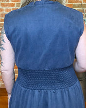 Denim Blue Suede Midi Dress