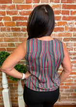 Liverpool Multi Color V-Neck Drape Front Tank