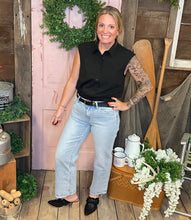 Cropped Slim Wide Leg Jeans