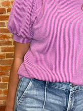 Ribbed Puff Sleeve Top (Multiple Colors)