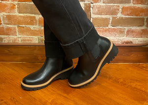 Black Stacked Heel Boot