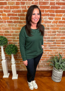 Pullover Crewneck with Ribbed Detail (Multiple Colors)
