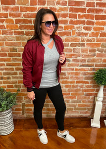 Quilted Bomber Jacket (Multiple Colors)