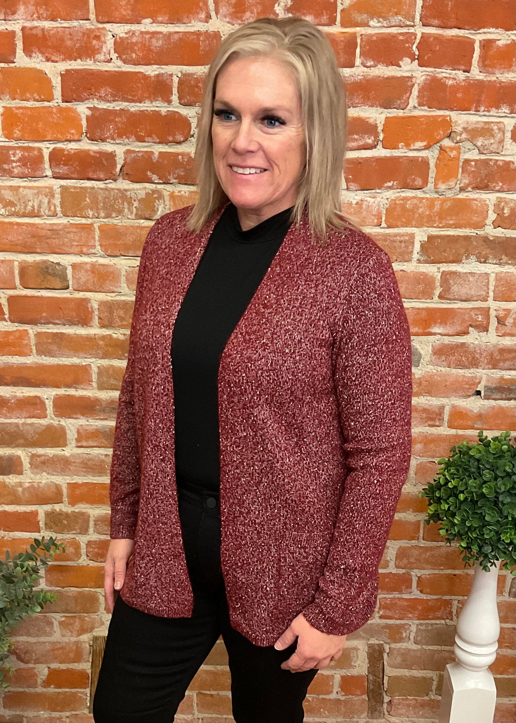 Speckled Open Front Cardigan (Multiple Colors)