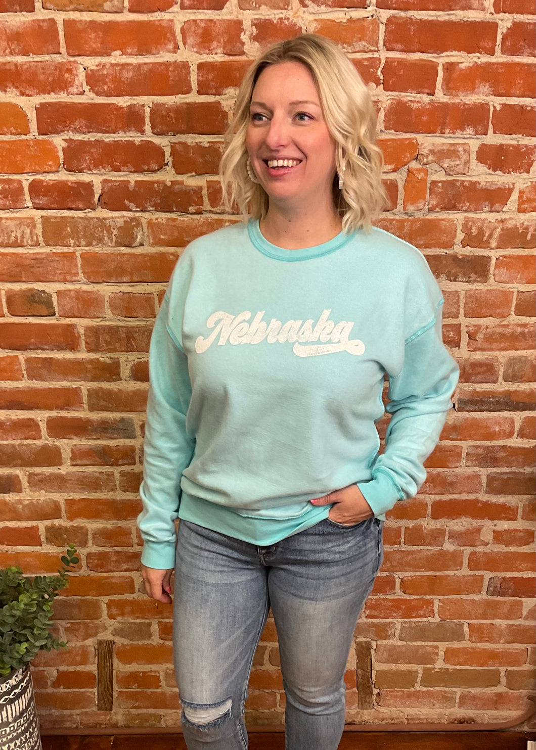 Sky Blue Inverted Nebraska Sweatshirt