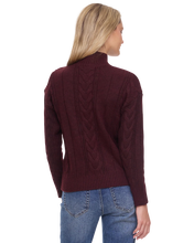Burgundy Cable Knit Turtleneck