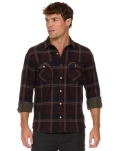 Burgundy & Navy Flannel Shirt