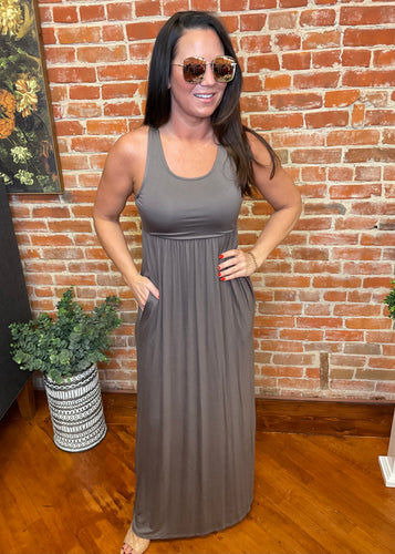 Dark Sand Racerback Maxi Dress