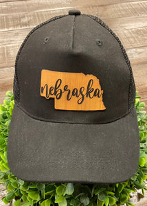 Black Nebraska Trucker Hat