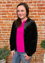 Velvet Button Down Top (Multiple Colors)