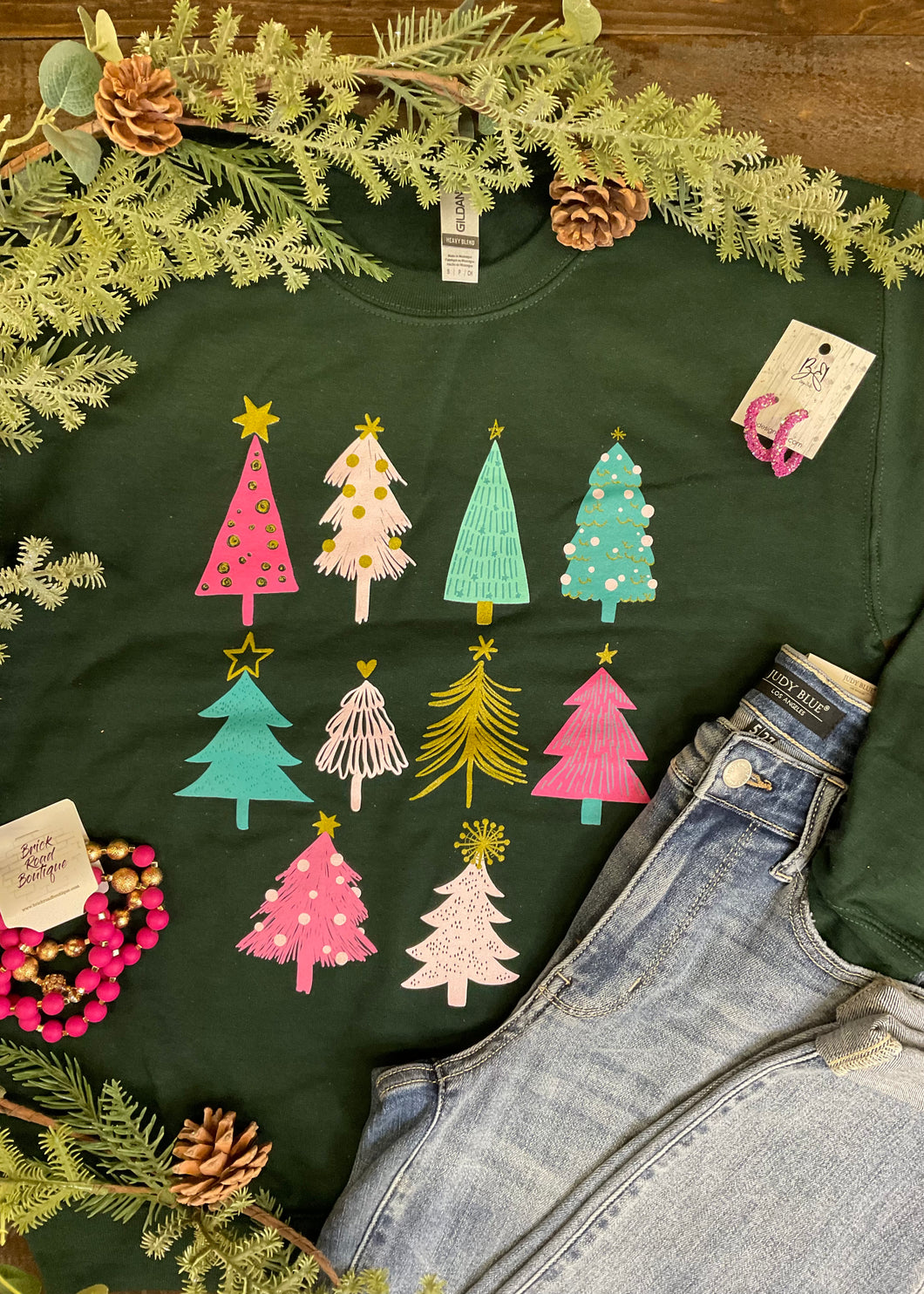 Pink Christmas Tree Sweatshirt