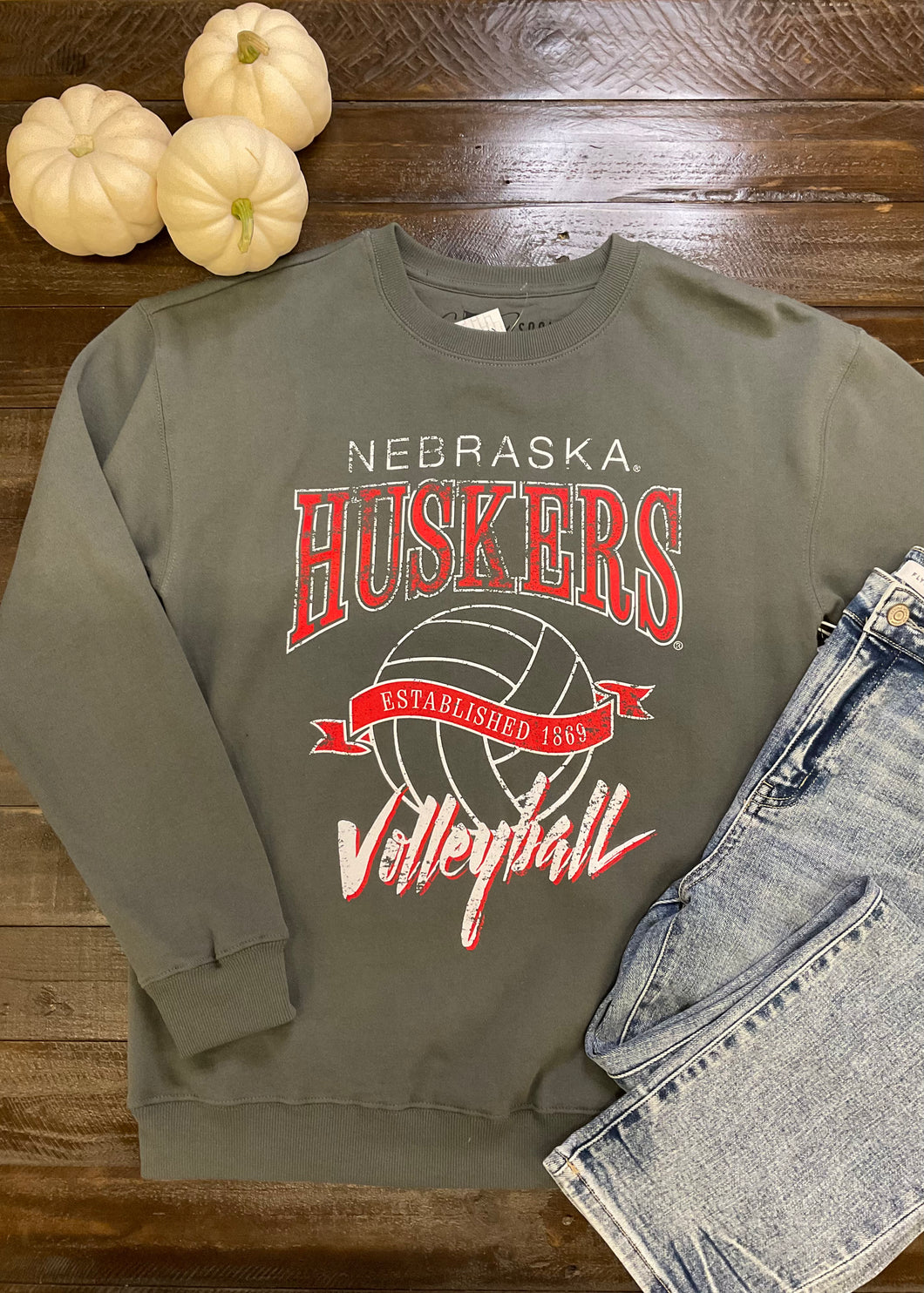 Grey Volleyball Crewneck