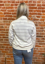 Cream & Black Quarter Zip Mock Neck Pullover